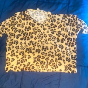 Leopard print Tunic 3/4 sleeves with hoodie pocket